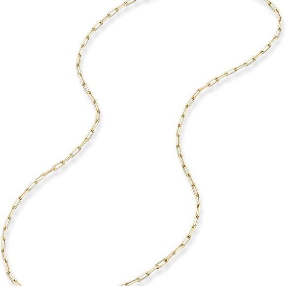 Italian Solid 925 Sterling Silver, 18Kt Gold Plated 3mm Paperclip Link Chain Nec - Picture 2 of 6